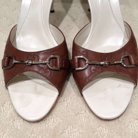 GUCCI peeptoe Guccissima mule w/ horse bit detail - Picture 2 of 10